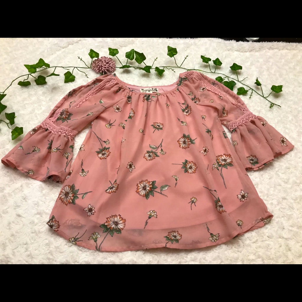 Girls Cold Should Blouse Size M Floral Print